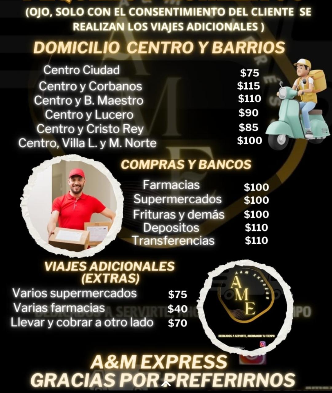 Precios A&M EXPRESS